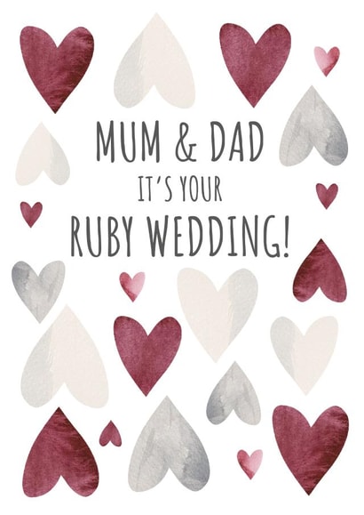 Pretty Ruby Wedding Card - Celebrate 40 Years Together - Mum & Dad created by Amy Munro