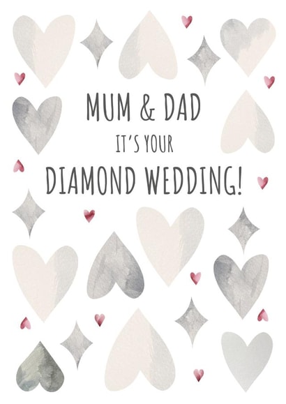 Diamond Wedding Anniversary Card - For Deserving Parents - 60 Years Of Joy! created by Amy Munro