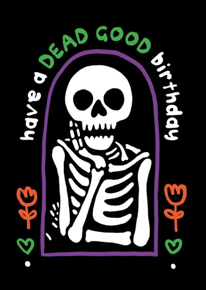 Spooky Birthday Card - Dead Good Day - Emo/Goth created by The Playful Indian