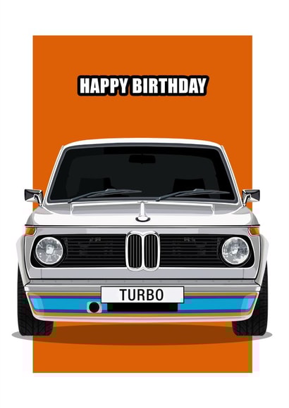 HAPPY BIRTHDAY 1970's German Classic Car. created by RetroMotion Artwork