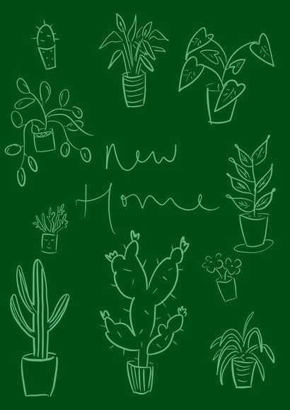 Pretty New Home Card - Plants and Cacti created by Bellynam Studio