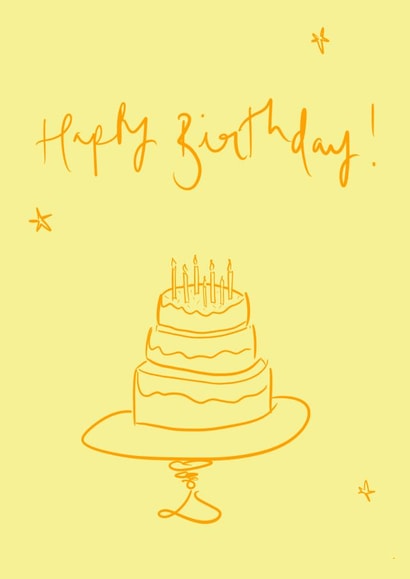 Pretty Birthday Card - Yellow Cake created by Bellynam Studio