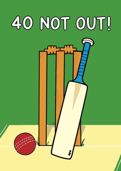 Funny Birthday Card - Cricket - 40th created by Of Life & Lemons Ltd.