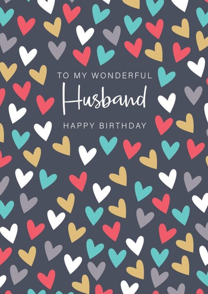 Classic Happy Birthday Card - To my wonderful Husband created by The Boy and the Bear