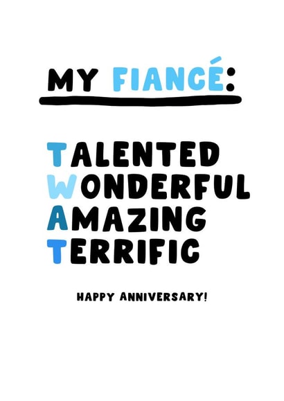 Funny Anniversary Card - For Fiance - Twat created by Pink Peach Cards