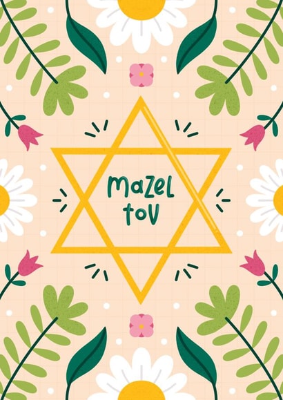 Pretty Congratulations Card - Mazel Tov created by Joanne Hawker