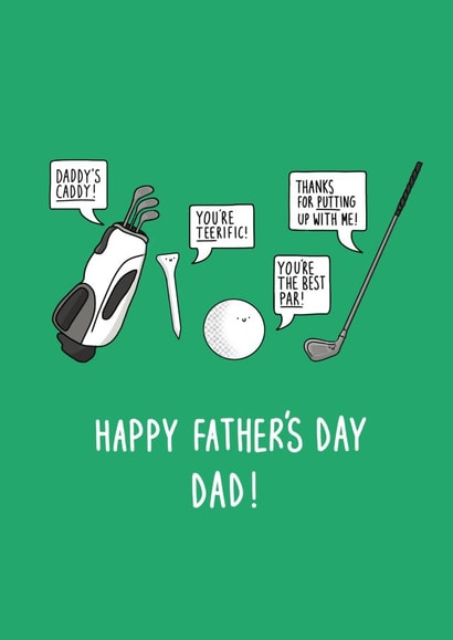 Funny Father's Day Card - for Golf Loving Dads created by Pen and Puns 