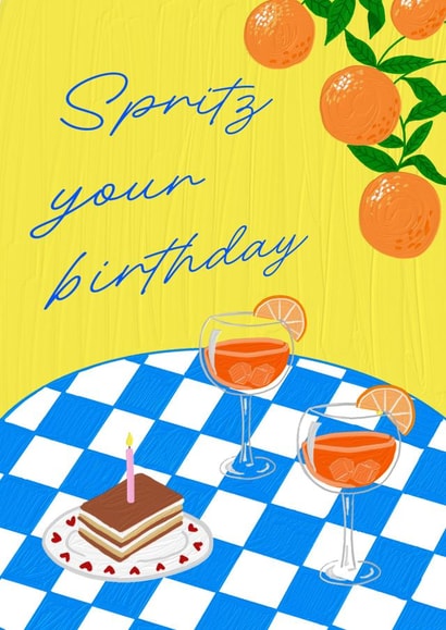 Stylish Birthday Card for Friend or Partner - Spritz Your Birthday created by Bea & Bob