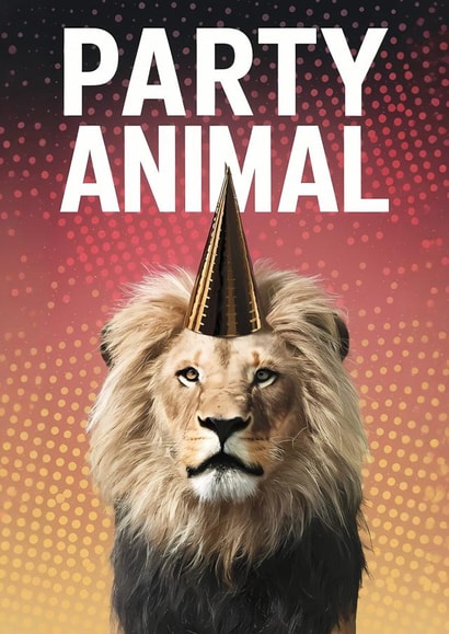 Funny Party Animal card - for a variety of events; Birthdays, new years etc. created by Cazadore designs
