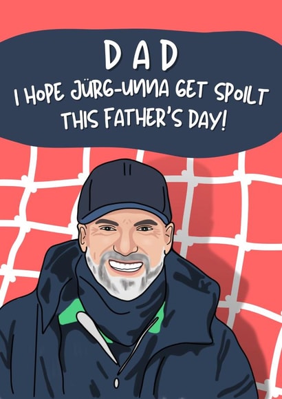 Funny Fathers Day Card - Jurgen Klopp - Liverpool Football created by Original Fox Cards