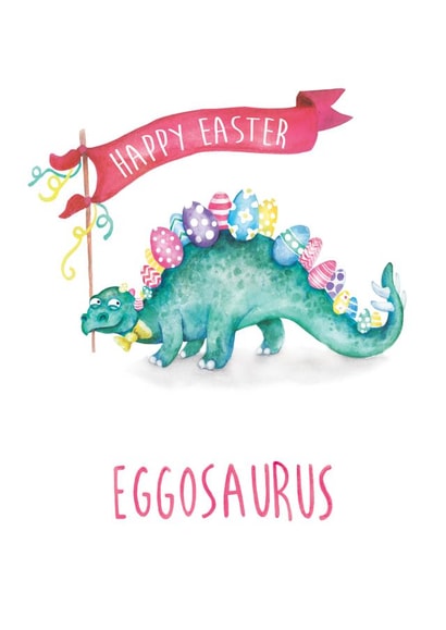 Funny Easter Card - Dinosaur - Steggosaurus created by Citrus Bunn