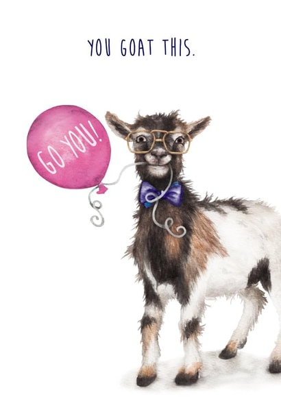 Cute Good Luck Card - You GOAT this! created by Citrus Bunn
