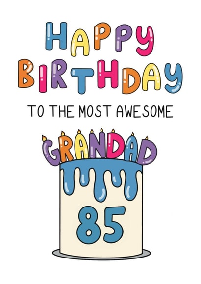 Classic Birthday Card - for Grandad - 85 Today created by Schnauzer Scribbles