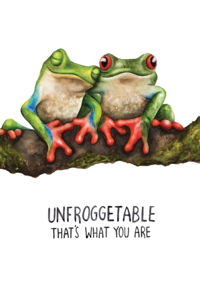 Cute Anniversary Card - Unfroggetable - Tree Frog created by Citrus Bunn