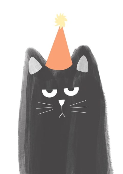 Cute Birthday Card - Grumpy Black Cat created by Grumpy Cats
