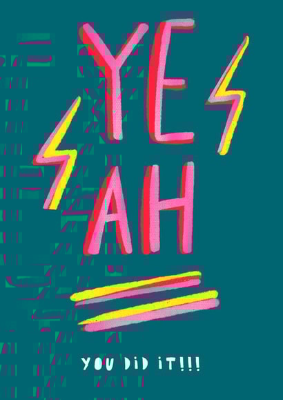 Modern Congratulations Card - YEAH You did it!!! created by Rosie & Radish