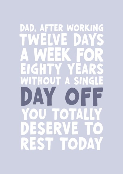 Cheeky Father's Day Card - A Day Off for Dad! created by Forever Blessed