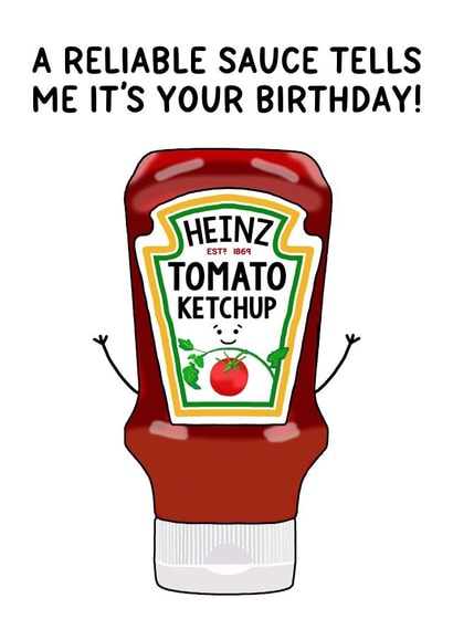 Funny Birthday Card - Tomato Ketchup Pun created by Of Life & Lemons Ltd.