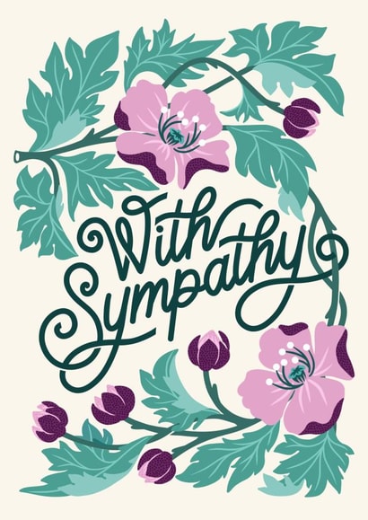 Pretty Sympathy Card - Floral Illustration created by catantrell