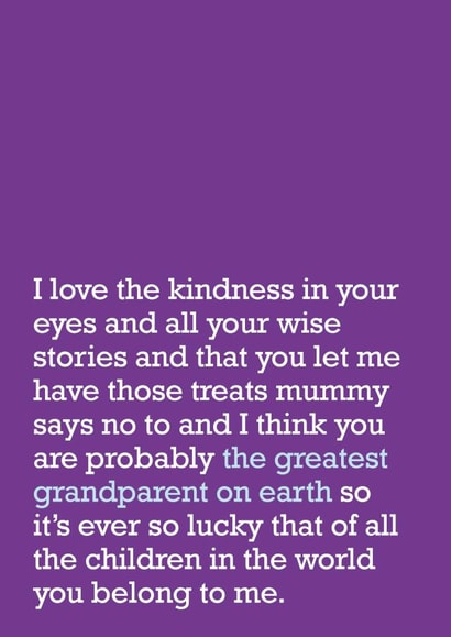 Cute Birthday Card - for Grandparents - Sentimental created by The Right Lines