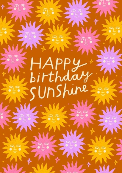 Happy Birthday Sunshine - Boho Celestial Sun created by Nikki Miles