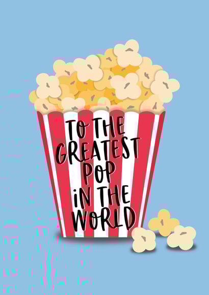 Cute Father's Day Card - Popcorn Pun - Greatest Pop created by Paper Jungle