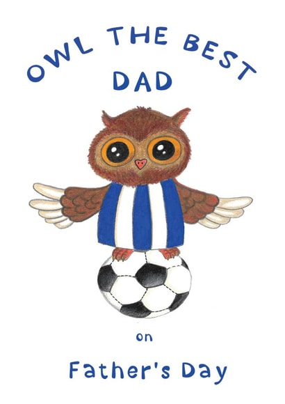 Cute Father's Day Card - for a Sheffield Wednesday Fan - Football card for your Dad created by Pixie Drew