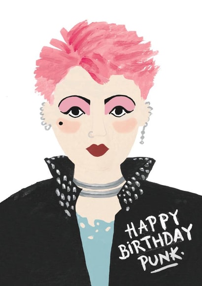 Cute Birthday Card - For Her - Fun Punk created by Jade Fisher