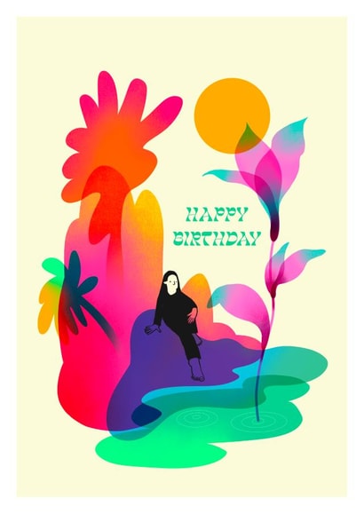 Colourful Pretty Birthday Card created by Nick Peill