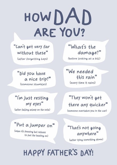 Funny Fathers Day Card - For Dad - Classic Dad Sayings created by @hollielonglanddesigns