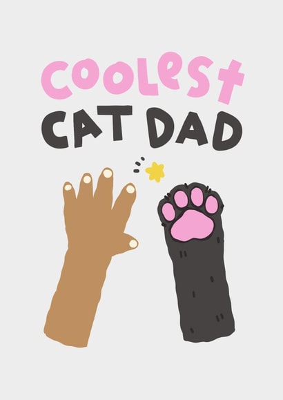 Cute Fathers Day Card - From the Cat - Black Cat created by The Playful Indian