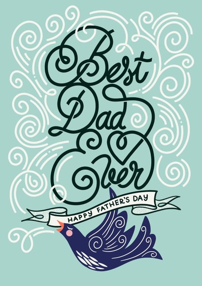 Cute Fathers Day Card - Featuring Best Dad Ever Typography created by catantrell