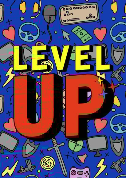 Cool Graduation Card - For Gamers - Level Up created by Arabella Allen