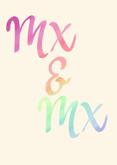 Classic Wedding Card - For Non-Binary Couple - Mx & Mx created by Haela Designs