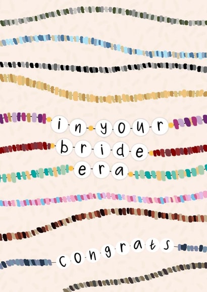 Cute Wedding Card - For a Bride to Be - Taylor Swift Friendship Bracelet Pun created by Pink Sky Studios