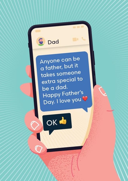 A funny/sweet card for your father - Phone Message - OK Response created by Sunflower Designs