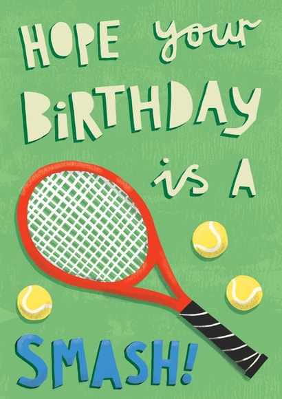Bright Birthday Card - for a Tennis Lover - Birthday Smash created by Sarah-Anne Brown