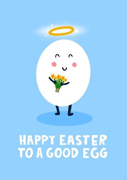 Cute Easter Card - Angel Egg - Happy Easter to a Good Egg created by Lucy Maggie Designs