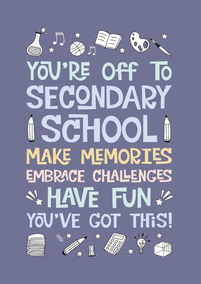 Cute Good Luck Card - Starting Secondary School created by Poppy Lane