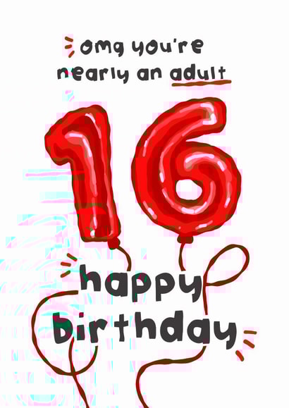 Fun Birthday Card - 16th - Foil Balloons created by The Playful Indian