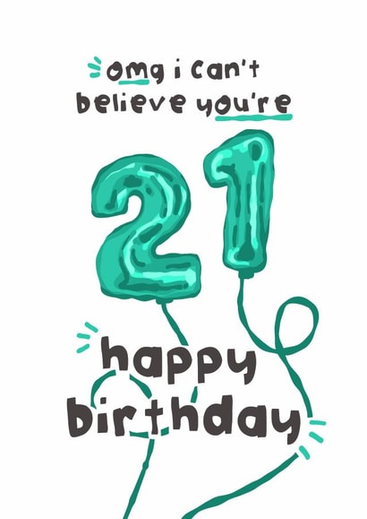 Fun Birthday Card - 21st - Foil Balloons created by The Playful Indian