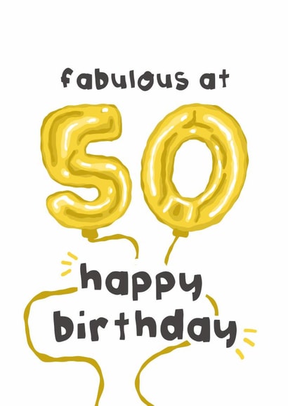 Fun Birthday Card - 50th - Foil Balloons created by The Playful Indian