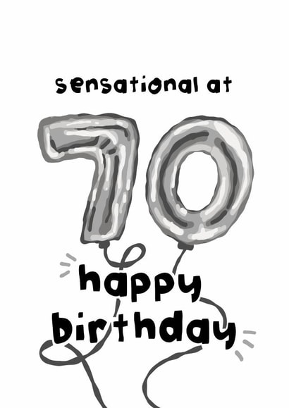 Fun Birthday Card - 70th - Foil Balloons created by The Playful Indian