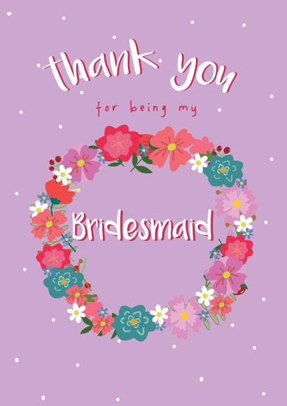Cute Thank You Card - For Bridesmaid created by @Laura Lonsdale Designs