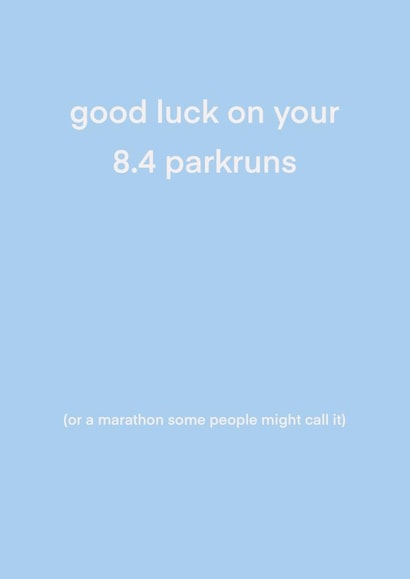 Fun Good luck Card - Parkrun - Marathon created by Two Three Five Design