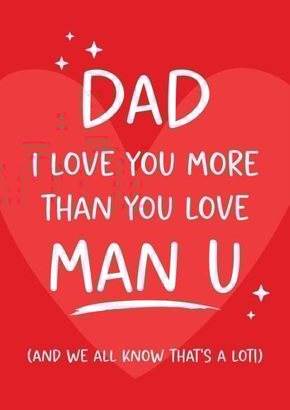 Funny Father's Day Card - For Dad - Football - Manchester United created by Tiger Feet Creations