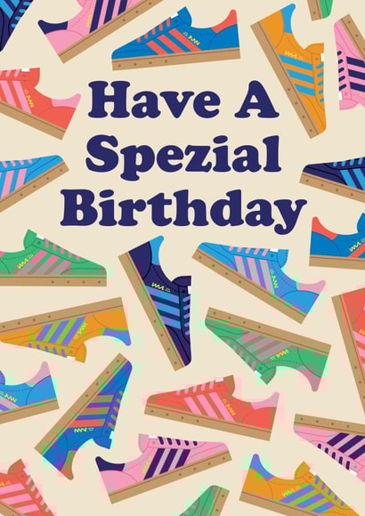Funny Birthday Card - Adidas Spezial - Pun - Sneakers Kicks Trainers created by Studio Boketto