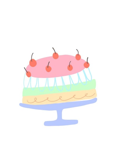 Birthday cake design for mum, grandma, cake lover for celebration created by Really Friendly Prints