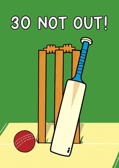 Funny Birthday Card - Cricket - 30th created by Of Life & Lemons Ltd.