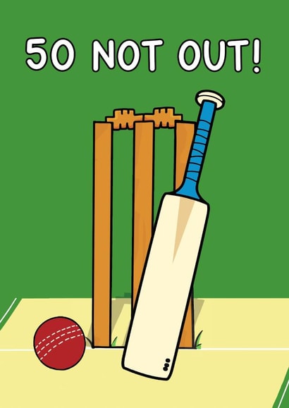 Funny Birthday Card - Cricket - 50th created by Of Life & Lemons Ltd.